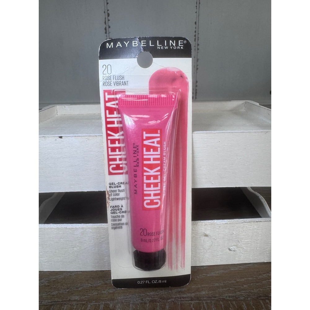Maybelline Cheek Heat Gel-Cream Blush 20 Rose Flush Sheer Lightweight 0.27oz New